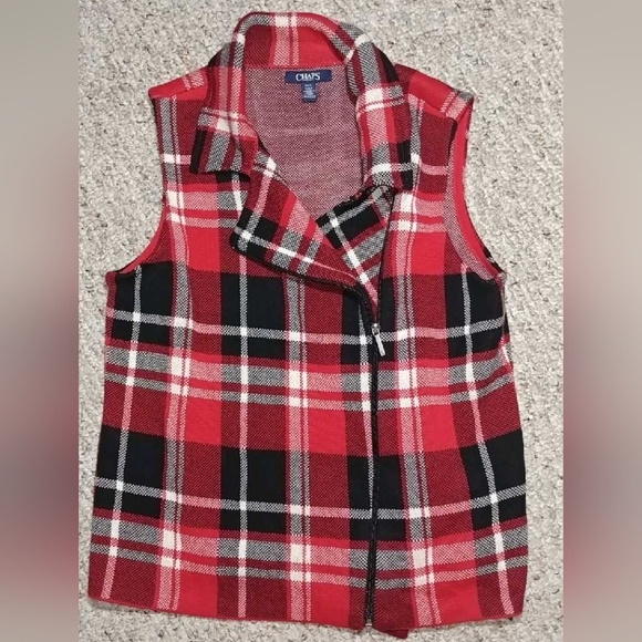 Chaps knit plaid vest - Picture 2 of 7